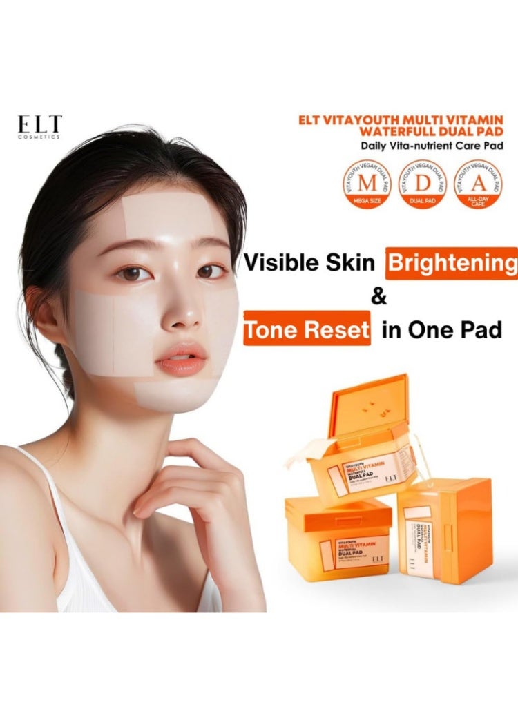 اي ال تي ELT Multi Vitamin Toner Pads – مناديل تونر متعددة الفيتامينات مزدوجة الجوانب لتفتيح وترطيب البشرة - Image 3